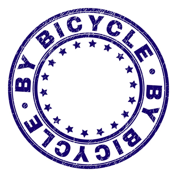 Gekrast getextureerde per fiets ronde stempel-zegel — Stockvector