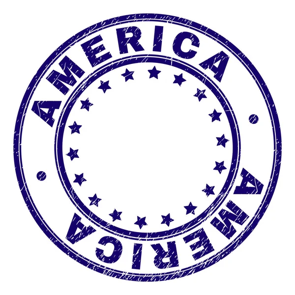 Sello de sello redondo Grunge Textured AMERICA — Vector de stock