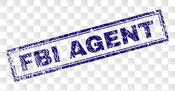 Grunge FBI ajanı dikdörtgen damgası