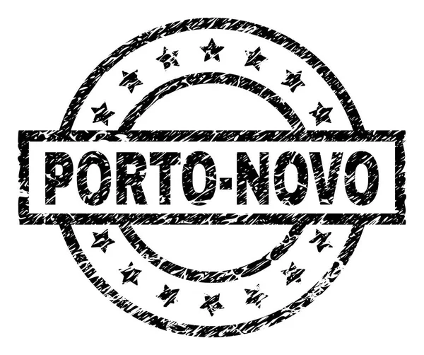 Grunge texturiertes Porto-Novo Stempelsiegel — Stockvektor