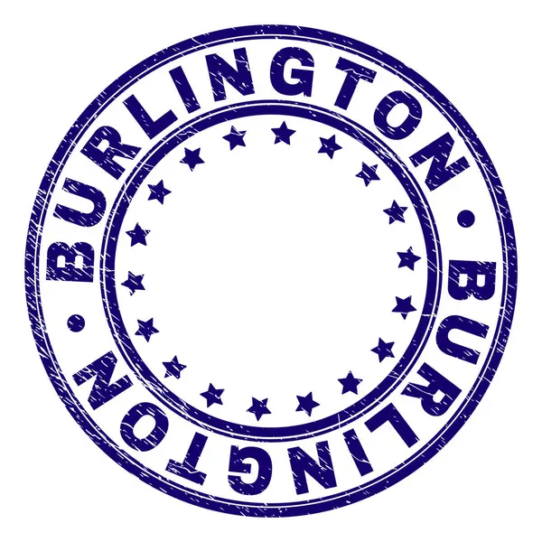 Grunge Burlington damga mühür yuvarlak dokulu
