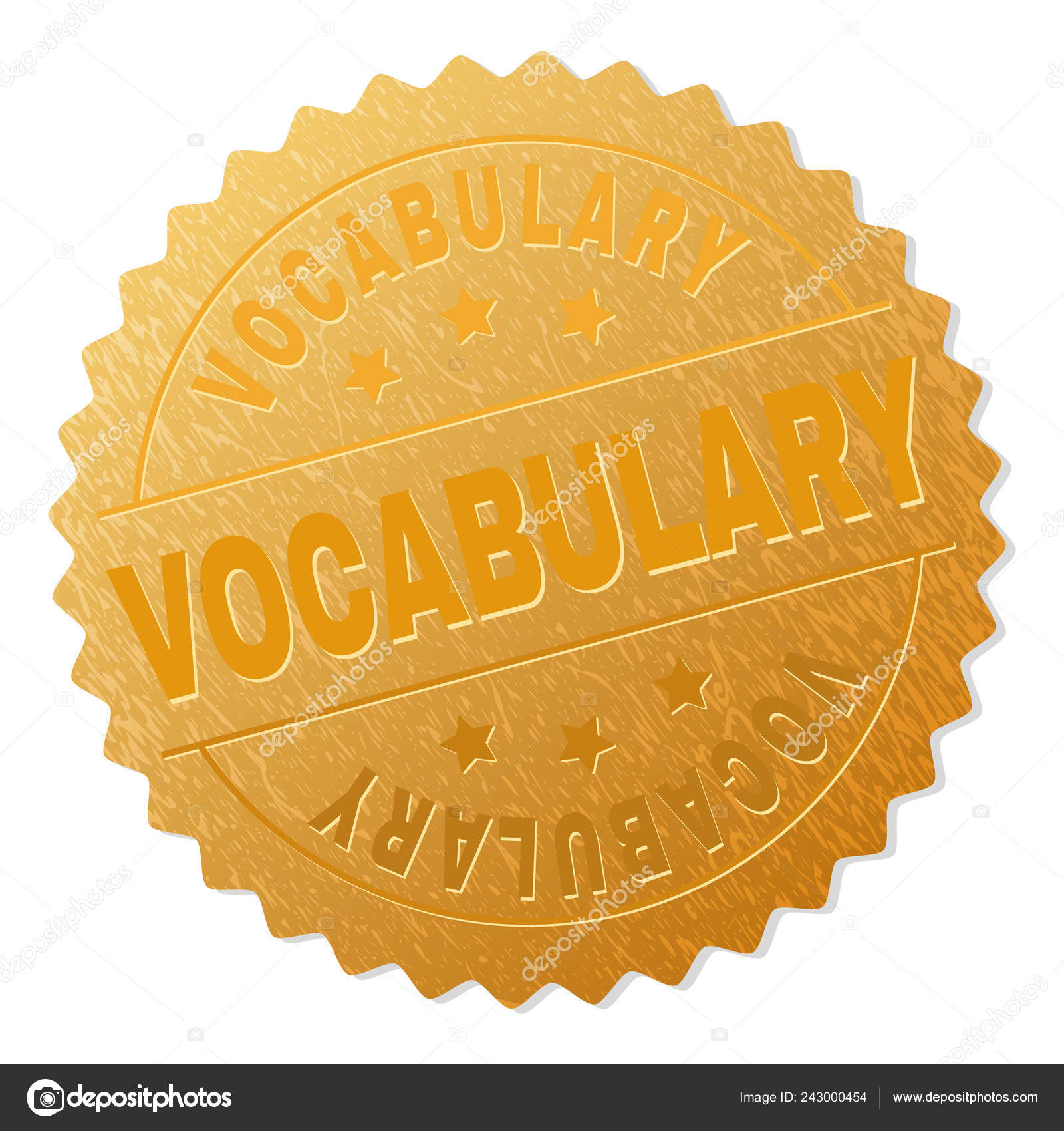 Gold VOCABULARY Award Stamp Stock Vector by