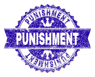 Grunge ceza damga mühür kurdele ile dokulu