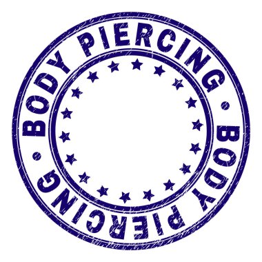 Çizik dokulu Body Piercing yuvarlak damga mühür