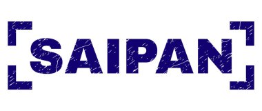 Dokulu Saipan damga mühür köşeler arasında çizik