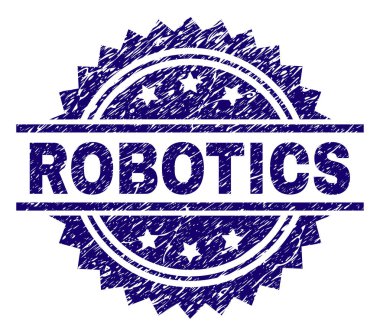 Grunge robotik damga mühür dokulu