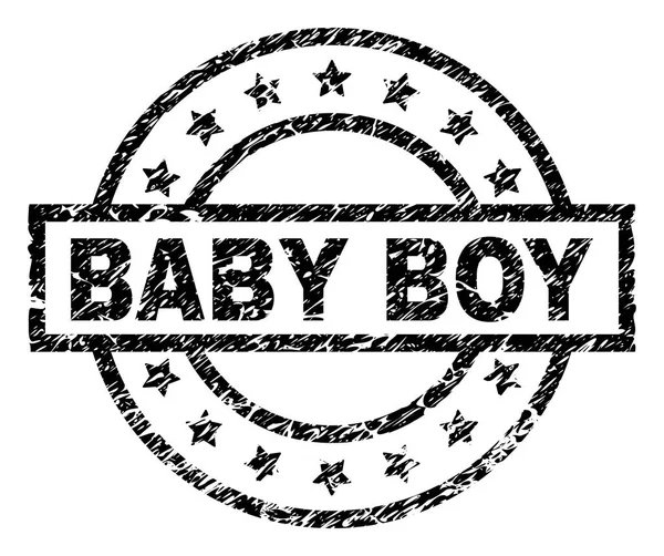 Grunge texturizado bebé niño sello sello — Vector de stock
