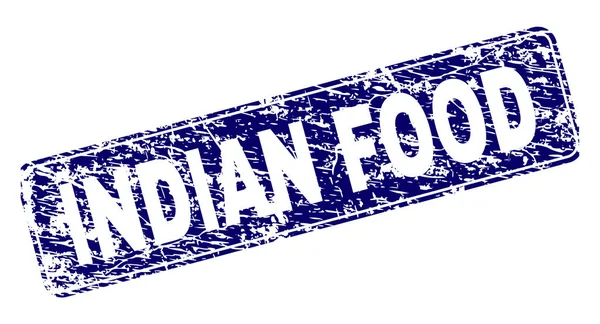 Grunge INDIAN FOOD Enmarcado Rectángulo Redondeado Sello — Vector de stock