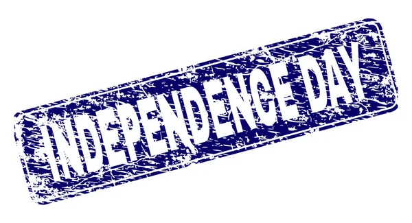 GRunge INDEPENDENCE DAY Sello de rectángulo redondeado enmarcado — Vector de stock