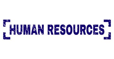 Grunge insan kaynakları damga mühür köşeleri içinde dokulu