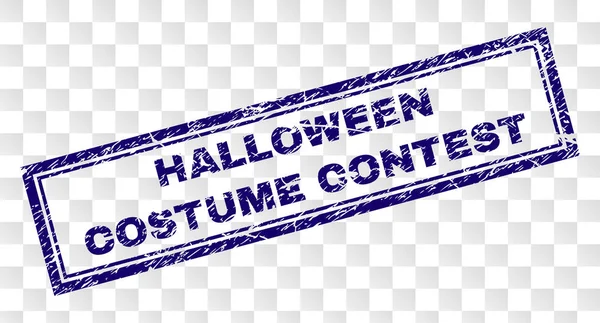Porysowany Halloween Costume Contest prostokąt znaczków — Wektor stockowy