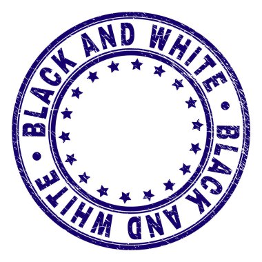 Siyah ve beyaz yuvarlak damga mühür grunge dokulu