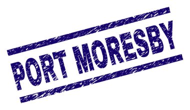 Dokulu Port Moresby damga mühür çizik