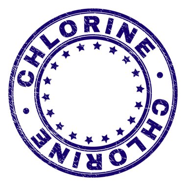 Grunge klor damga mühür yuvarlak dokulu