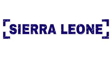 Dokulu Sierra Leone damga mühür köşeler arasında çizik