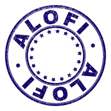 Dokulu Alofi yuvarlak damga mühür çizik