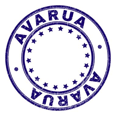 Dokulu Avarua yuvarlak damga mühür çizik