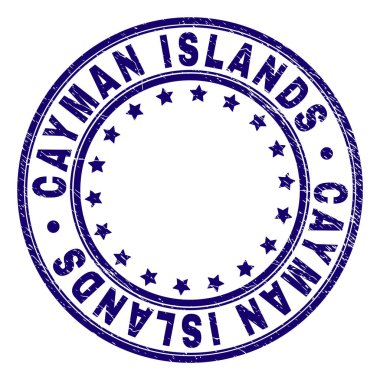 Grunge Cayman Adaları damga mühür yuvarlak dokulu