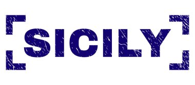 Grunge Sicilya damga mühür köşeleri içinde dokulu