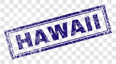Grunge Hawaii dikdörtgen damgası