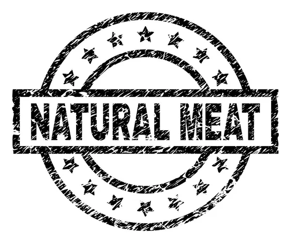 Sello de sello de carne natural con textura rayada — Vector de stock