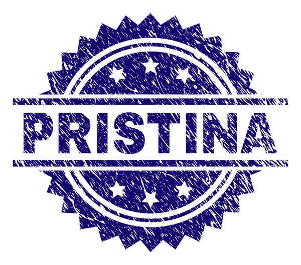 Scratched Textured PRISTINA Stamp Seal — Stock Vector