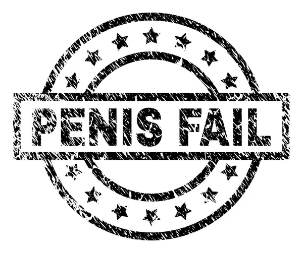 Scratched Textured PENIS FAIL Stamp Seal — Stock Vector