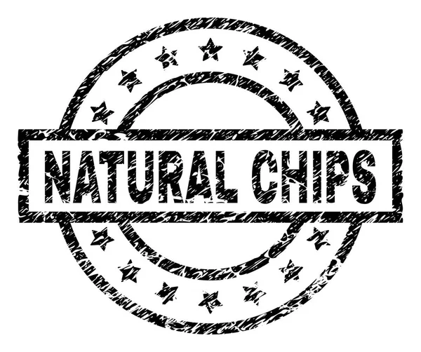 Подряпана текстура NATURAL CHIPS штамп ущільнення — стоковий вектор