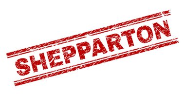 Dokulu Shepparton damga mühür çizik
