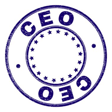 Dokulu CEO'su yuvarlak damga mühür çizik