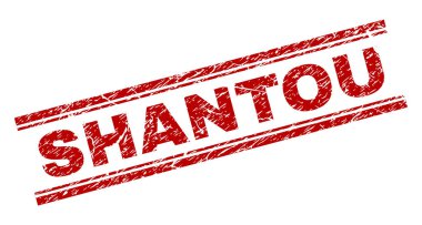Dokulu Shantou damga mühür çizik