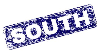 Yuvarlatılmış dikdörtgen damga grunge Güney çerçeveli