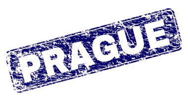 Yuvarlatılmış dikdörtgen damga grunge Prag çerçeveli
