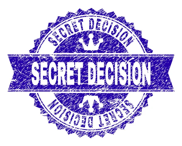 Grunge Textured SECRET DECISION Sello de sello con cinta — Archivo Imágenes Vectoriales