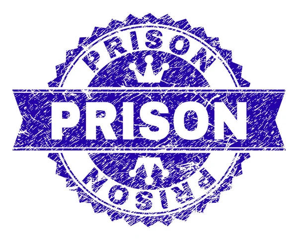 Selo de selo PRISON texturizado Grunge com fita — Vetor de Stock