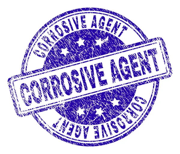 Scratched Textured CORROSIVE AGENT Stamp Seal — Stock Vector