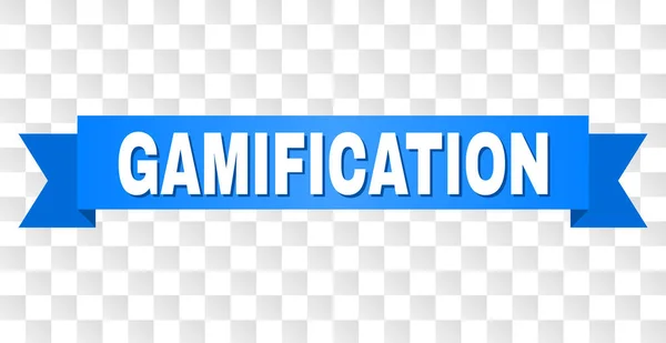 Gamification 제목 파란색 테이프 — 스톡 벡터