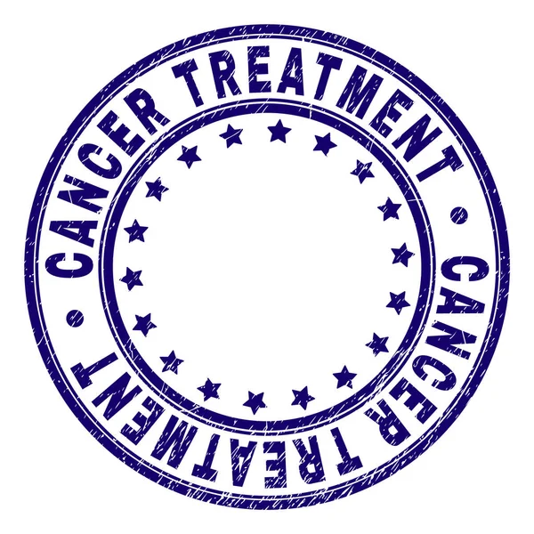 Grunge Textured CANCER TREATMENT Round Stamp Seal — Stock Vector
