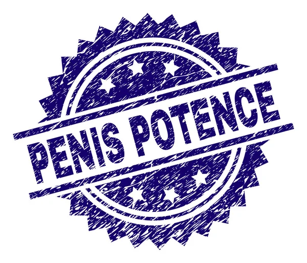 Grunge getextureerde Penis Potence stempel-zegel — Stockvector