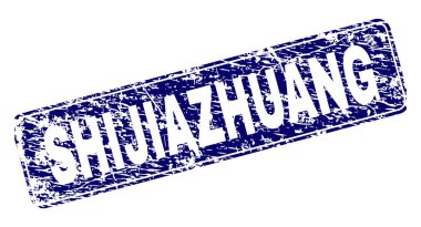 Yuvarlatılmış dikdörtgen damga grunge Shijiazhuang çerçeveli