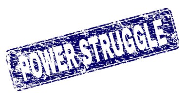 Yuvarlatılmış dikdörtgen damga grunge iktidar mücadelesi çerçeveli