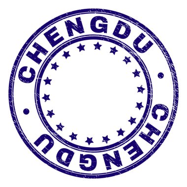 Grunge Chengdu damga mühür yuvarlak dokulu