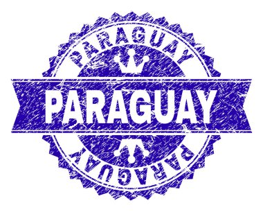 Grunge Paraguay damga mühür kurdele ile dokulu
