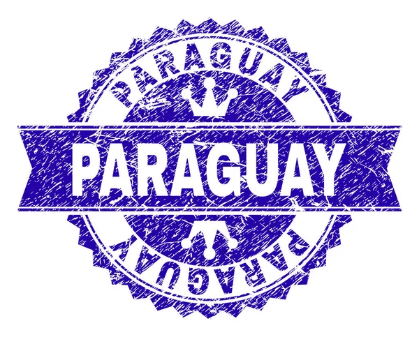 Grunge Paraguay damga mühür kurdele ile dokulu — Stok Vektör