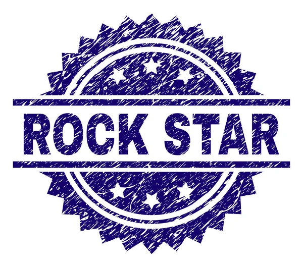 Selo de carimbo ROCK STAR texturizado riscado — Vetor de Stock