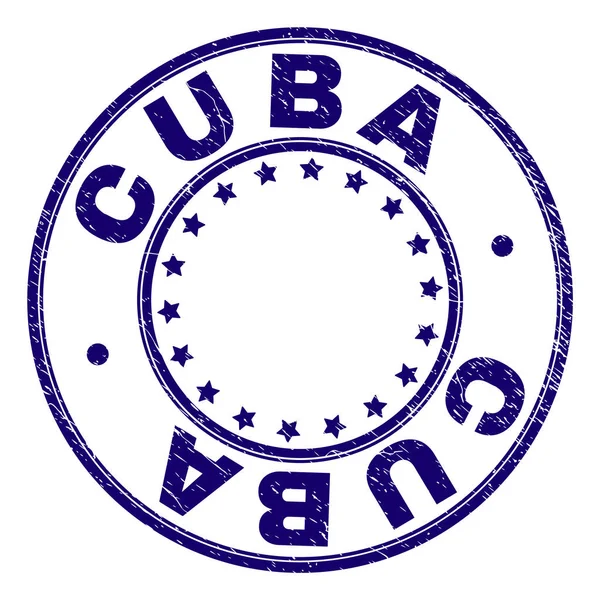 Grunge Küba damga mühür yuvarlak dokulu