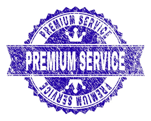 Γδαρμένο ελαστικοποιημένων Premium υπηρεσία σφραγίδα σφραγίδα με κορδέλα — Διανυσματικό Αρχείο