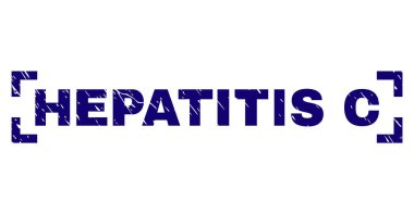 Grunge Hepatit C damga mühür köşeleri içinde dokulu