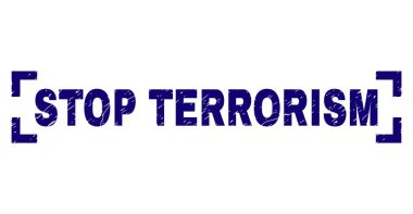 Dokulu Stop terörizm damga mühür köşeleri içinde çizik