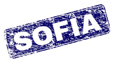 Yuvarlatılmış dikdörtgen damga çizilmiş Sofia çerçeveli